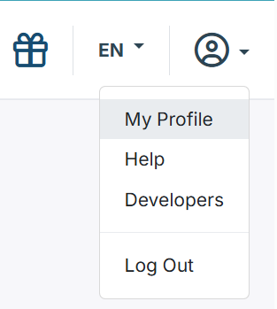 Account menu, my profile